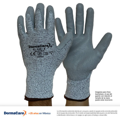 Guante anticorte nivel 5 de polietileno de alta densidad con poliuretano en palma, 51-625