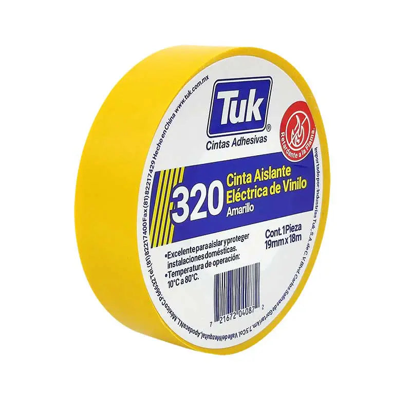 Cinta aislante 320 19 mm x 18 m - Amarillo
