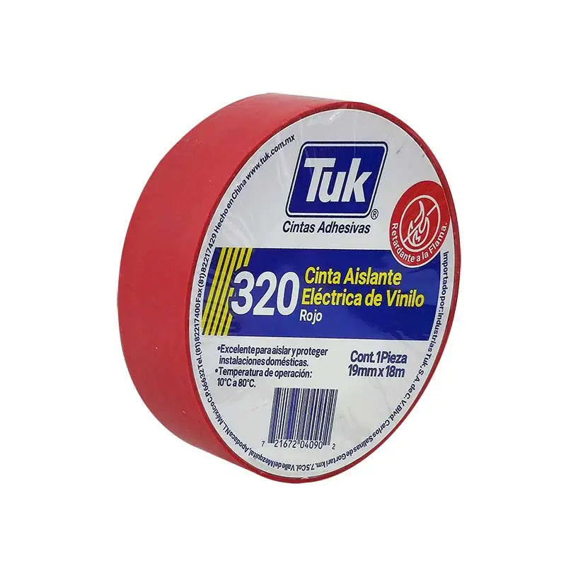 Cinta aislante 320 19 mm x 18 m - Rojo