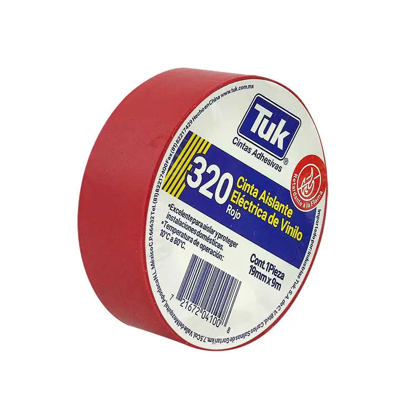 Cinta aislante TUK, 320 - Rojo