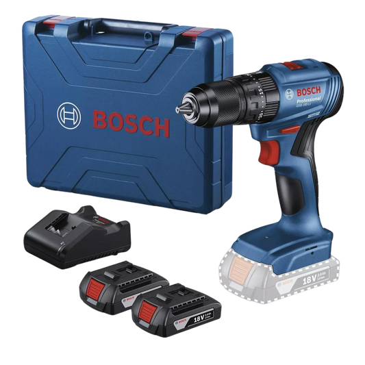 KIT de Taladro Atornillador Inalámbrico Bosch con 2 baterías de íons de lítio, 1 cargador bivolt y maletín de transporte, GSB 185-LI