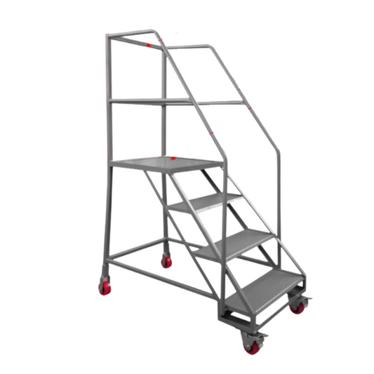 Escalera de acero estructural con freno de pedal (4 peldaños) ¡increíble precio!