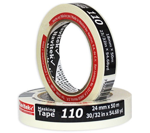Cinta Masking Tape 110 de 12 mm x 50 m, Calidad Navitek