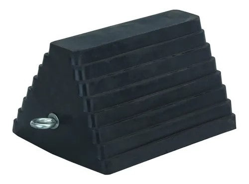 Tope/calza llantas para remolque con anillos triangular 1