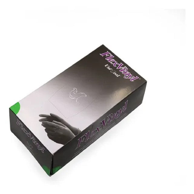 Guantes Multiusos Flex Vinyl PF Negro Grande 100/caja