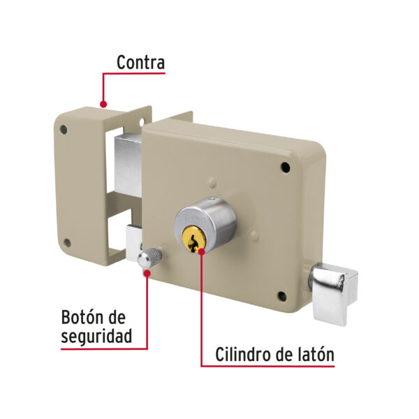 Cerradura para sobreponer izquierda tradicional Seguro en 1 caja - Imagen 2
