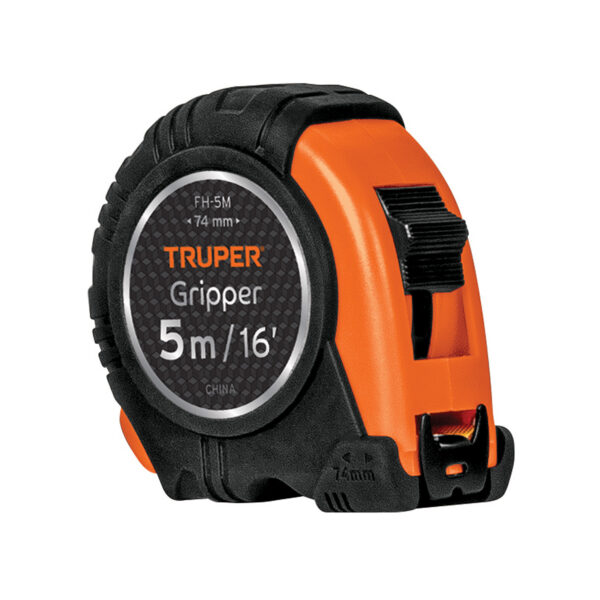 Flexómetro Gripper contra impactos 5 m cinta 19 mm, Truper