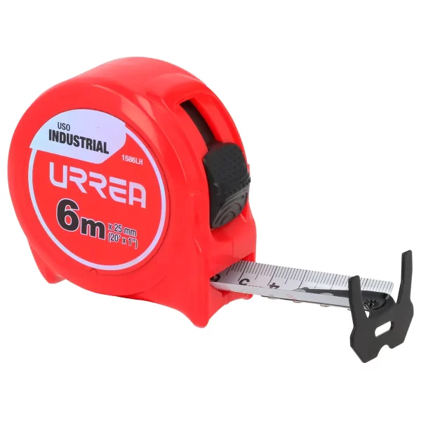 Flexómetro con carcasa de plástico 6 m x 25 mm seguro en blíster, URREA - Imagen 2