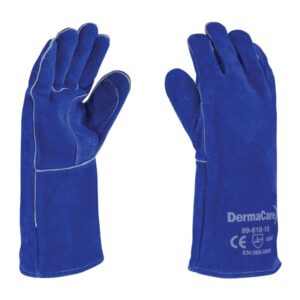 Guante Guante King Cobra de Carnaza de res azul, hilo Kevlar®, forro de hule espuma y algodón, puño recto 14” pulgadas. Guante para soldador en carnaza de res curtida al cromo, con doble engrase con tratamiento a base de aceites,