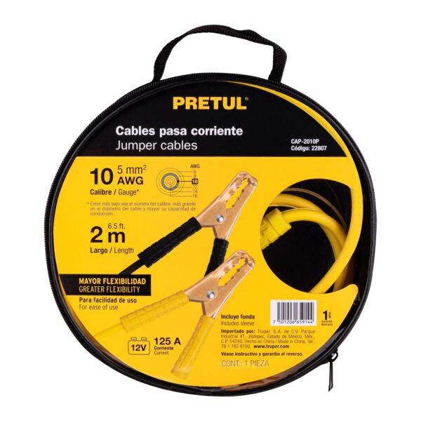 Cables pasa corriente 2 m, 125 A, 10 AWG, Pretul - Imagen 4