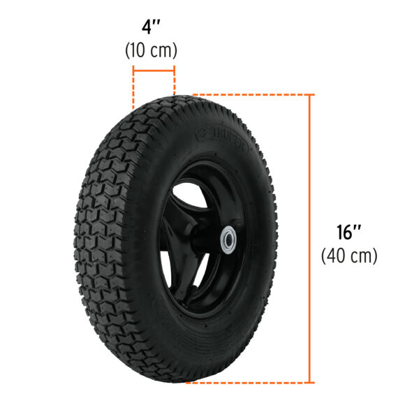 Carretilla 8 ft3 Neumática, bastidor tubular, Truper - Imagen 3