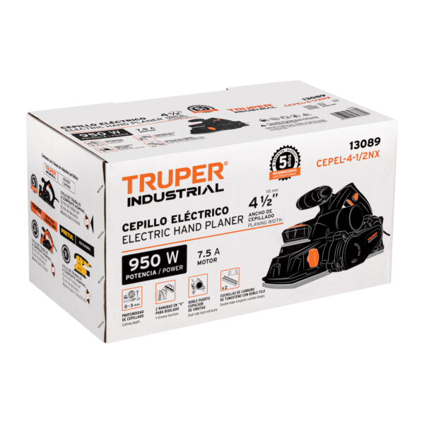 Cepillo electrico TRUPER 4-1/2", 950W, INDUSTRIAL - Imagen 4