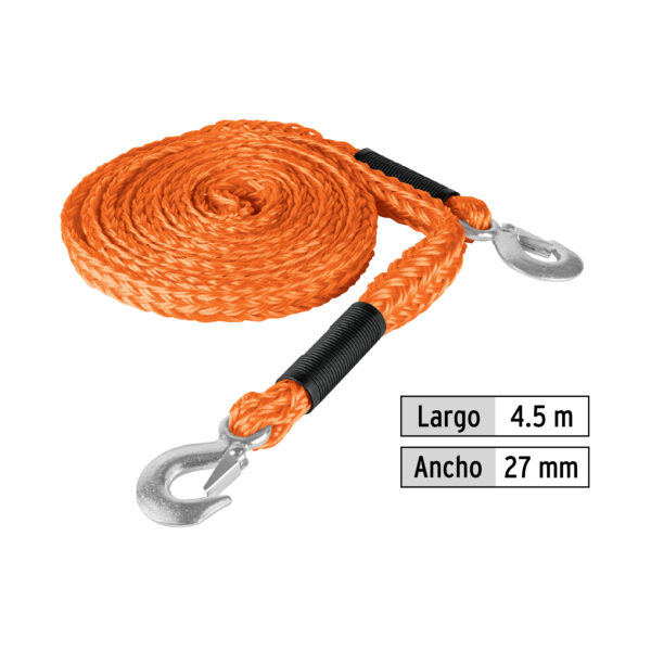 Cuerda con ganchos para remolque seguro 27 mm x 4.5 m, Truper - Imagen 3