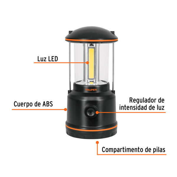 Linterna LED para campamento, tipo farol, Truper, 10760 Uso Intenso - Imagen 3