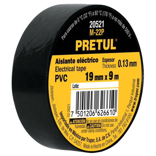Cinta de aislar de 9 m x 19 mm, negra, Pretul - Imagen 3