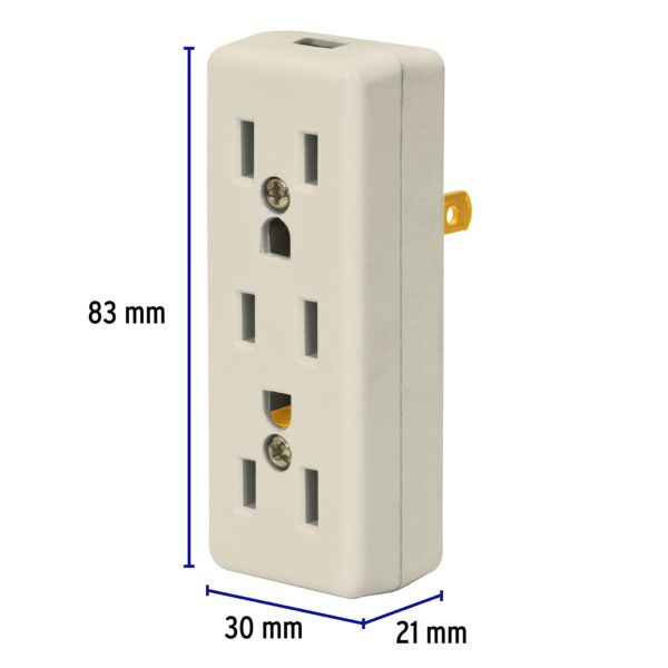 Multicontacto triple de 2 polos + tierra, Volteck - Imagen 2