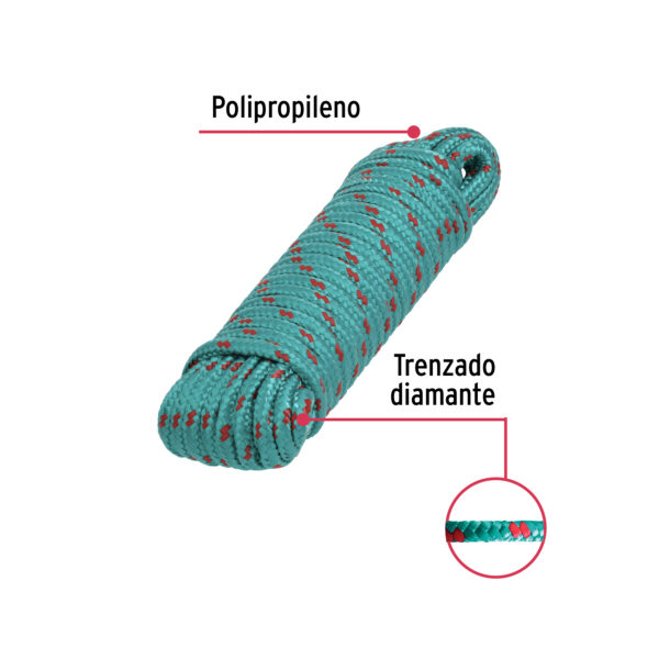 Piola de polipropileno trenzada de 8mm x 15m en madeja, Truper - Imagen 3