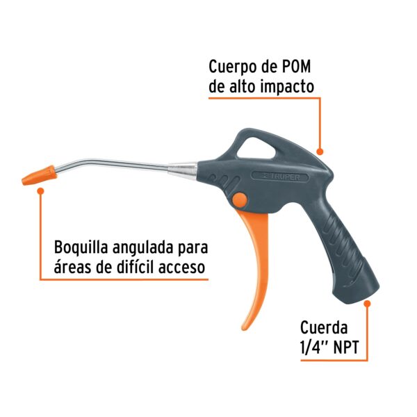 Pistola plástica para sopletear, cuerpo de POM-1, TRUPER - Imagen 3