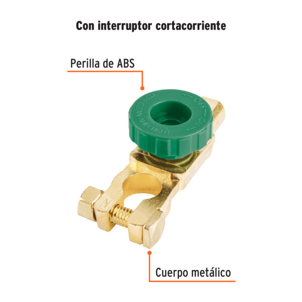 Terminal de batería con interruptor corta corriente, Truper, 102947 - Imagen 2