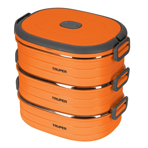 Lonchera térmica con 3 contenedores de acero inoxidable, Truper