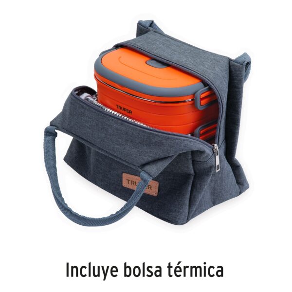Lonchera térmica con 3 contenedores de acero inoxidable, Truper - Imagen 2