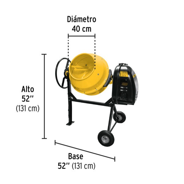Revolvedora de concreto a gasolina, 160 L, 1/2 saco, PRETUL, 28147. - Imagen 3